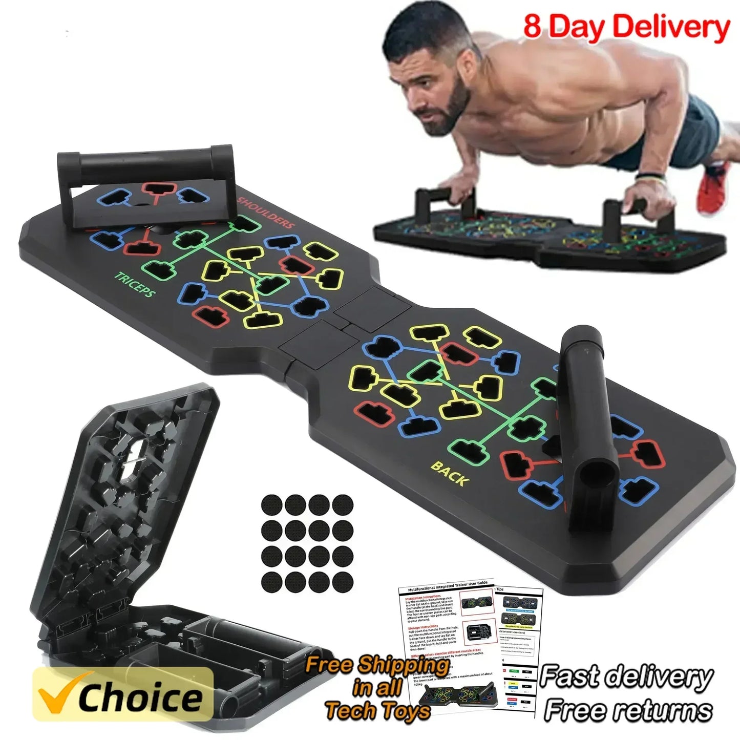 PushPro- De Innovatieve Push-Up Tool voor Maximale Spierkracht & Prestaties!