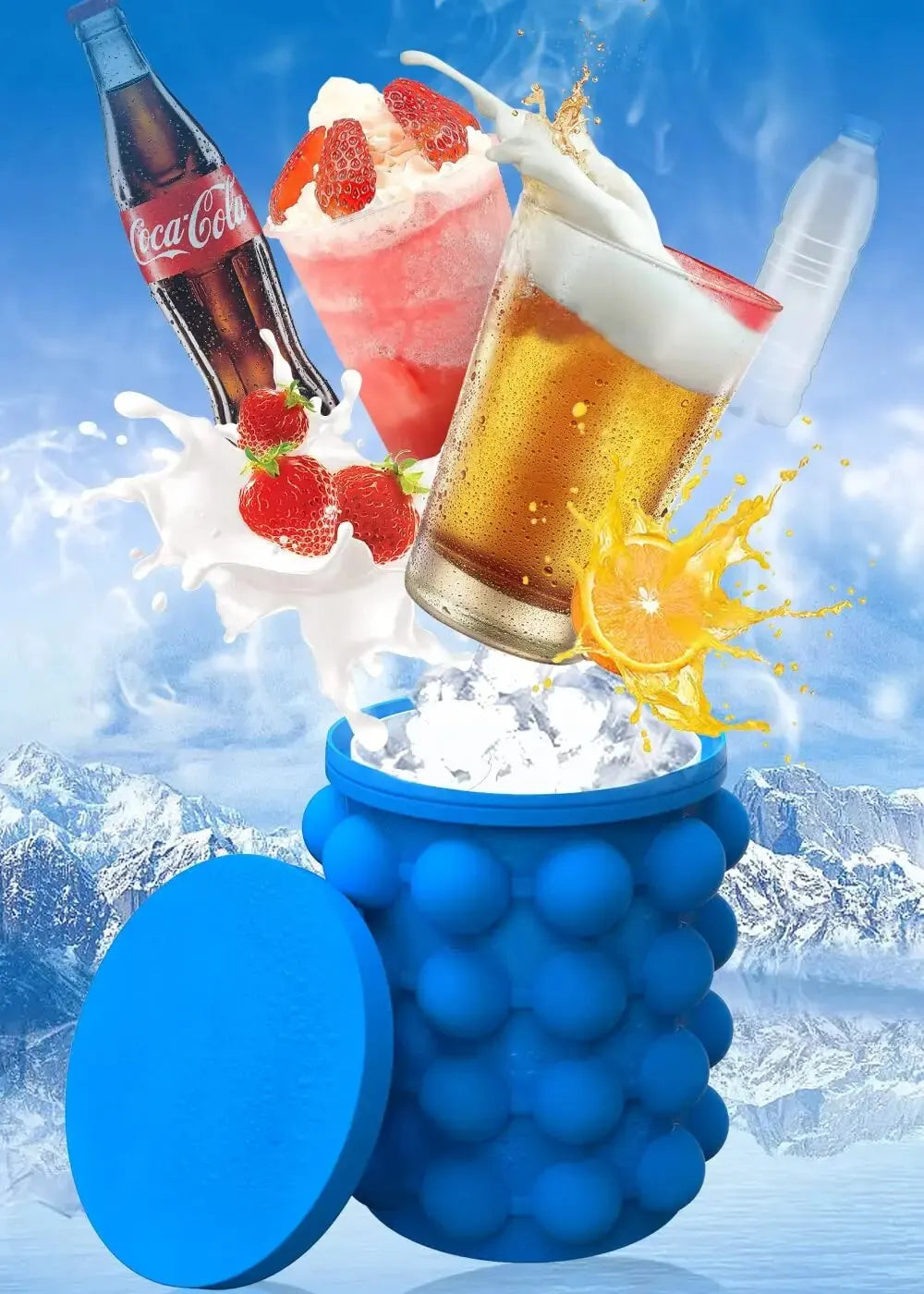 IcePop™ – De Opvouwbare Siliconen IJsemmer voor IJsplezier On-the-Go!