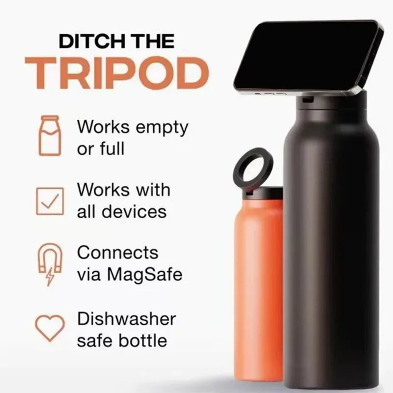 🚀 HydraGrip – Den ultimative vandflaske i rustfrit stål med MagSafe-telefonholder!